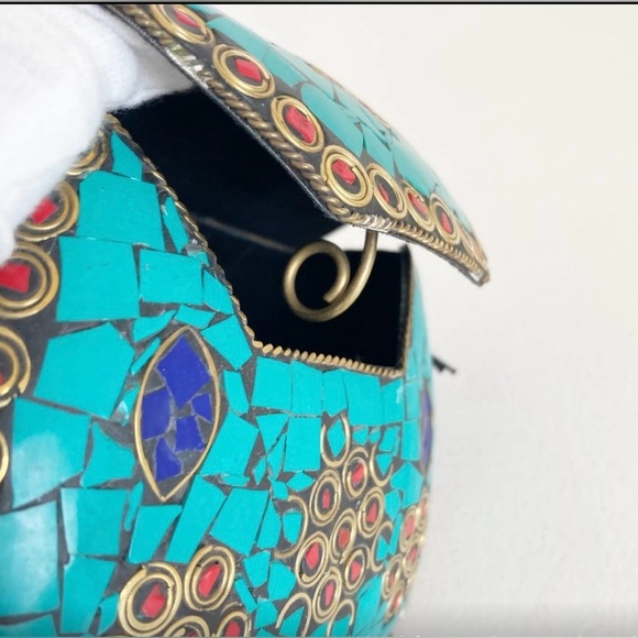 🌷FROM ST. XAVIER The Aby Clutch Turquoise Mosaic Mini Bag - Picture 9 of 10